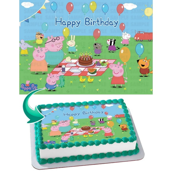 Peppa Pig set de décoration givrage plaquette Edible Cake Topper A4 T 